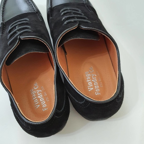 Vintage Foundry Basalt Oxford Leather Suede Black Dress Shoes Size 10 main image 9